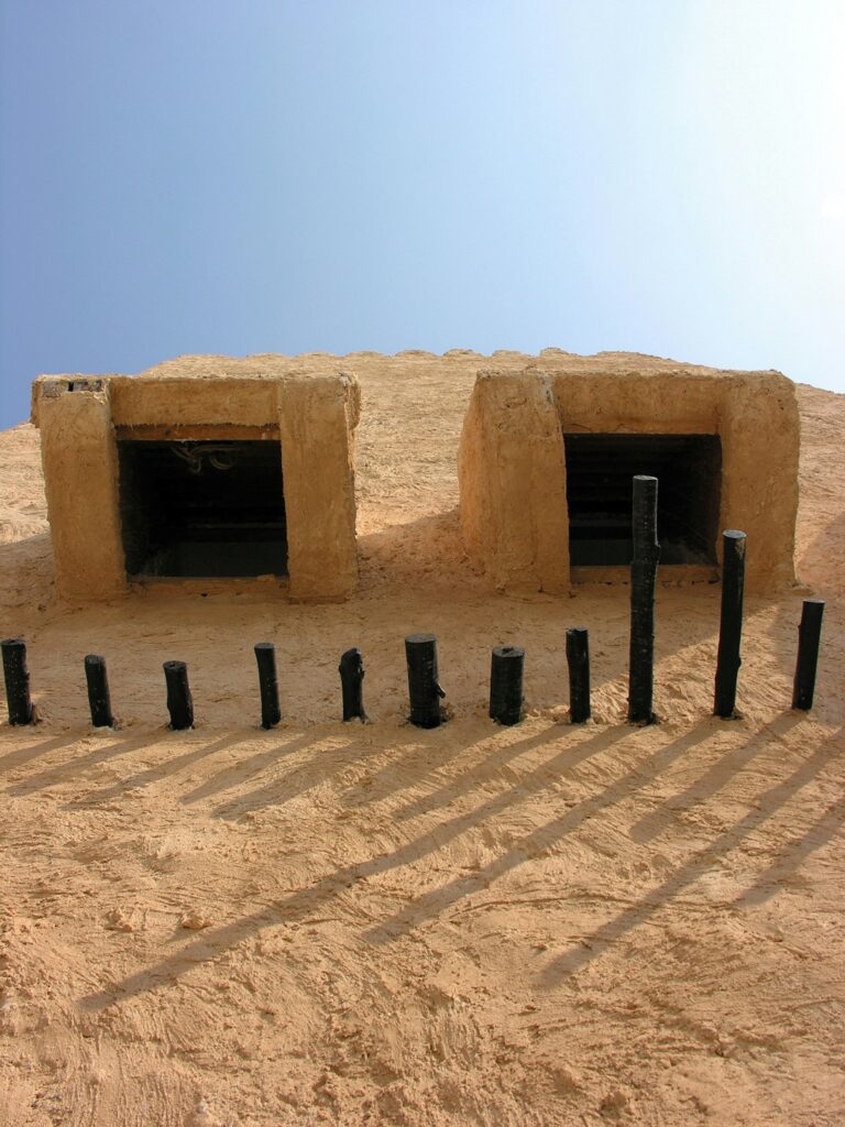 Traditional Arabian wind tower, Dubai, United Arab Emirates.
