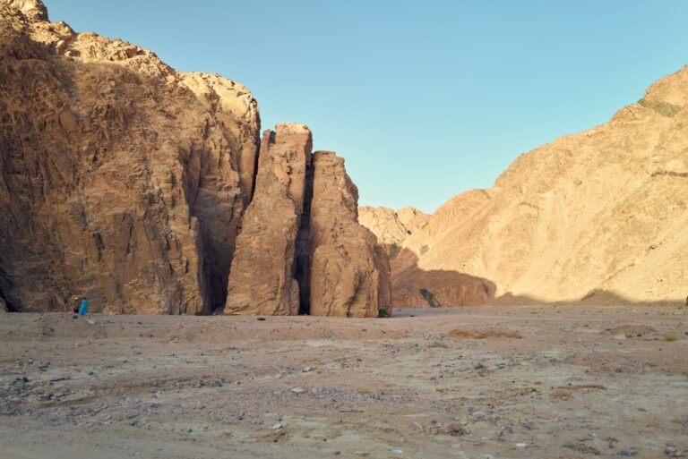 Panorama of Mount Sinai in Egypt. Dawn of the holy summit