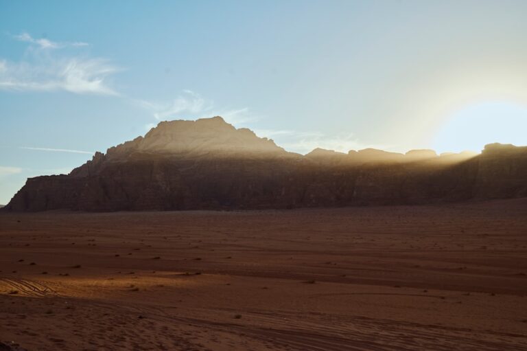 sunset in wadi rum