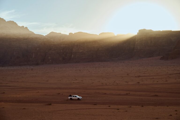 sunset in wadi rum